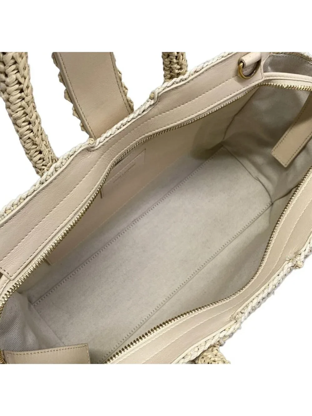 Saint Laurent Paris Handbag Baby Downtown Cabas Ivory Leather